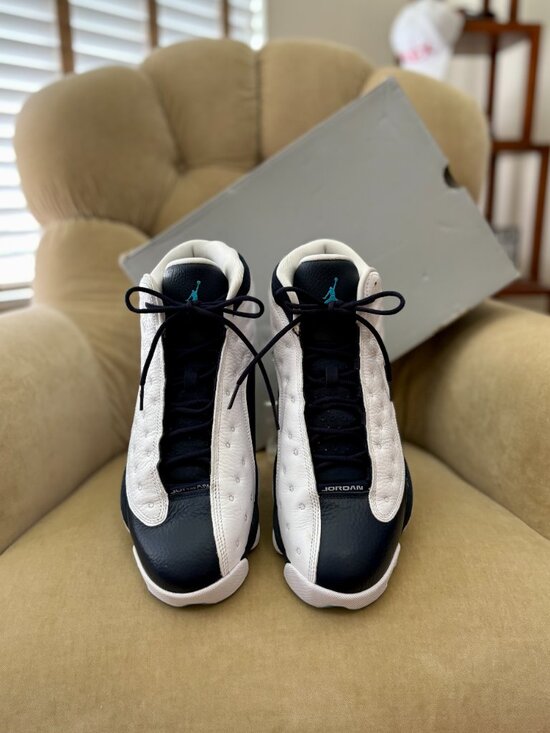 Auth JORDAN 13 RETRO NIKE Men\'s Perforated Leather White & Blue Multi Sneakers main image 7
